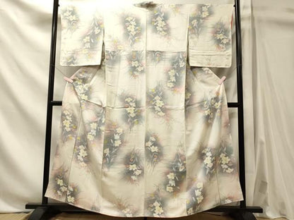 平和屋着物■上質な小紋　草花文　暈し染め　正絹　逸品　CABN4515oy
