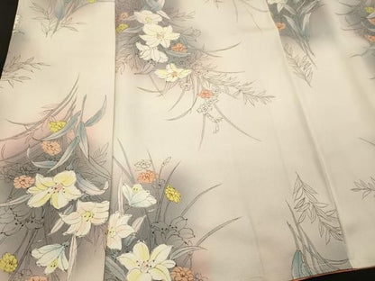 平和屋着物■上質な小紋　草花文　暈し染め　正絹　逸品　CABN4515oy