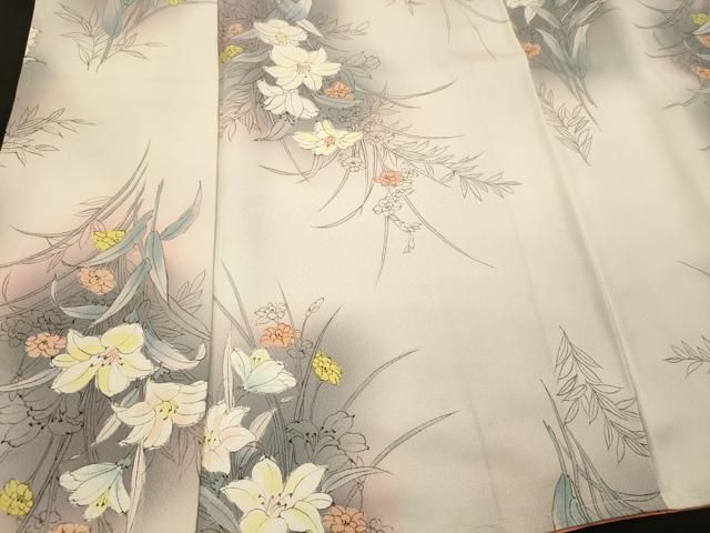 平和屋着物■上質な小紋　草花文　暈し染め　正絹　逸品　CABN4515oy