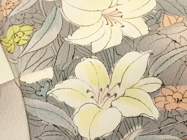 平和屋着物■上質な小紋　草花文　暈し染め　正絹　逸品　CABN4515oy
