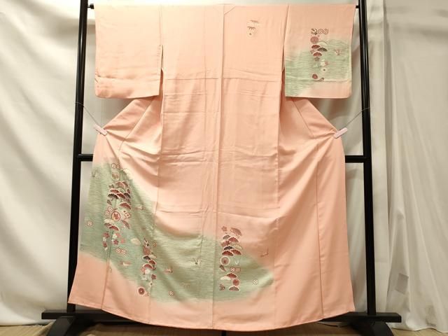 平和屋着物■訪問着　飛鶴松文　宝尽し　暈し染め　金彩　正絹　逸品　CABN4516oy