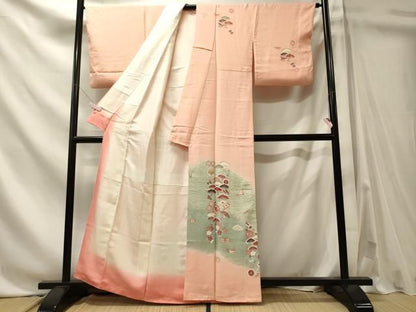 平和屋着物■訪問着　飛鶴松文　宝尽し　暈し染め　金彩　正絹　逸品　CABN4516oy