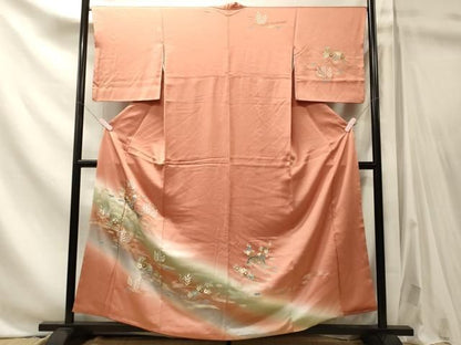 平和屋着物■訪問着　流水花文　暈し染め　金銀彩　正絹　逸品　CABN4520oy
