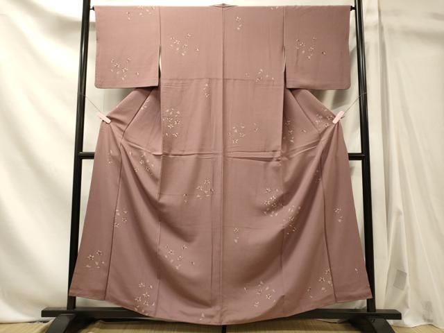 平和屋着物■上質な小紋　枝花文　正絹　逸品　CABN4522oy