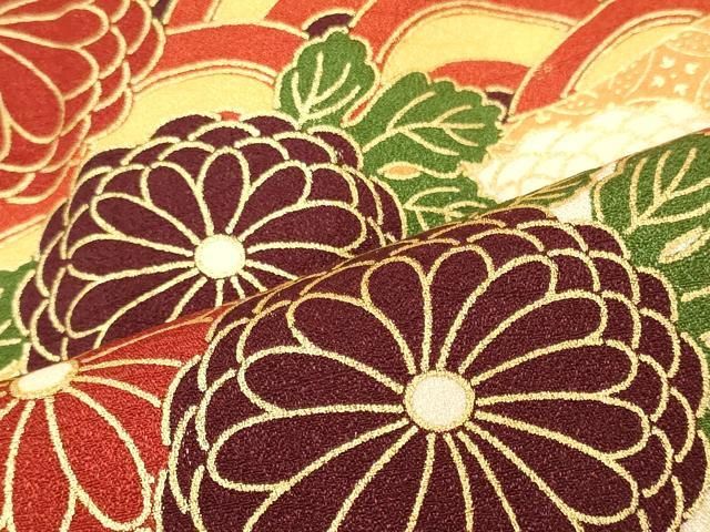 平和屋着物■訪問着　吉祥菊文　金彩　正絹　逸品　CABN4537oy