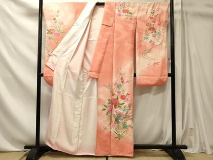平和屋着物■豪華振袖　花鳥文　暈し染め　金銀糸　正絹　逸品　CABN4546oy