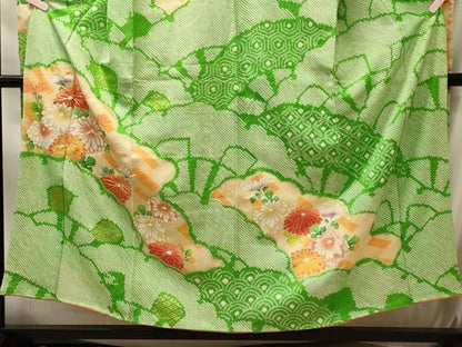 平和屋着物■豪華振袖　駒刺繍　絞り　菊　金銀彩　正絹　逸品　CABN4547oy