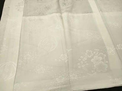 平和屋着物■長襦袢　無双仕立て　草花丸地紋　正絹　逸品　未使用　CABN4552oy