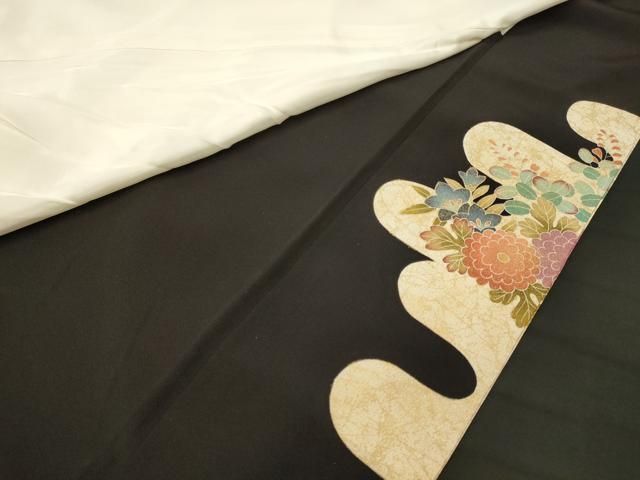 平和屋着物■豪華黒留袖　作家物　刺繍　花車文　金彩　正絹　逸品　CABN4557oy