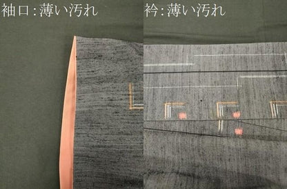 平和屋着物■上質な紬　幾何学文　正絹　逸品　CABN4558oy