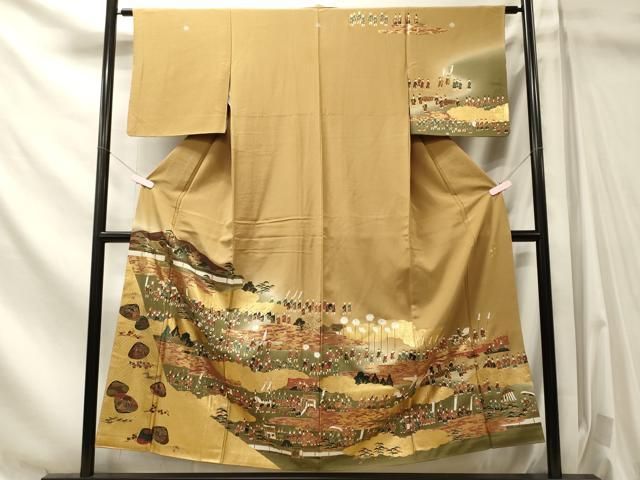 平和屋着物■訪問着　粋峰　人物文　純金箔　暈し染め　正絹　逸品　CABN4561oy