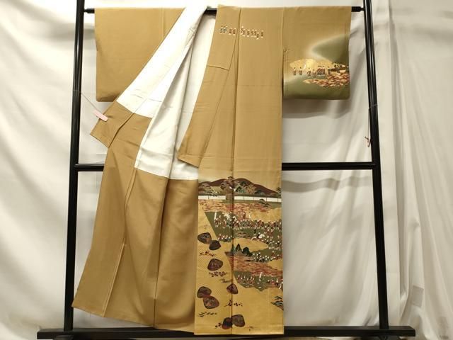 平和屋着物■訪問着　粋峰　人物文　純金箔　暈し染め　正絹　逸品　CABN4561oy
