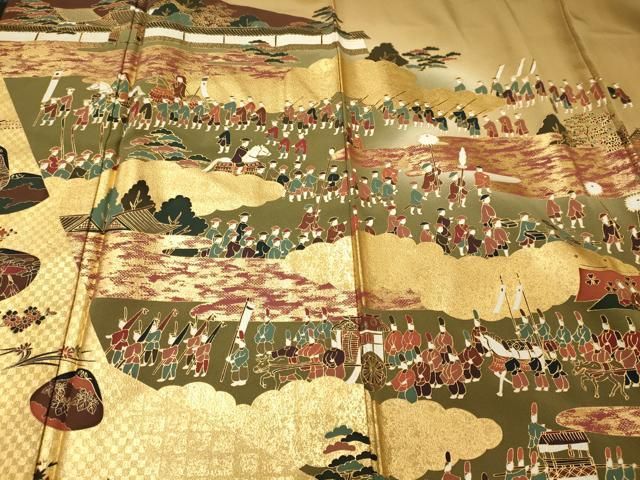 平和屋着物■訪問着　粋峰　人物文　純金箔　暈し染め　正絹　逸品　CABN4561oy