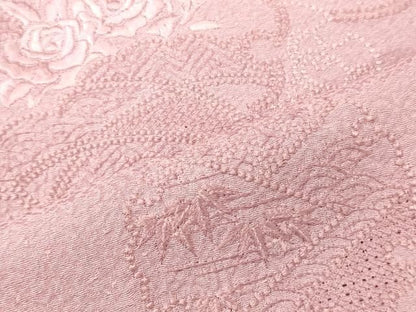 平和屋着物■中国三大刺繍　スワトウ刺繍　総刺繍　色留訪問着　雪輪花文　薄葡萄色　正絹　逸品　CABN4568oy