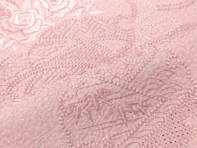平和屋着物■中国三大刺繍　スワトウ刺繍　総刺繍　色留訪問着　雪輪花文　薄葡萄色　正絹　逸品　CABN4568oy