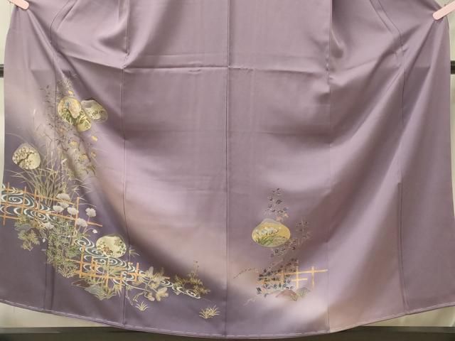 平和屋着物■豪華色留袖　流水草花文　暈し染め　金彩　正絹　逸品　未使用　CABN4571oy