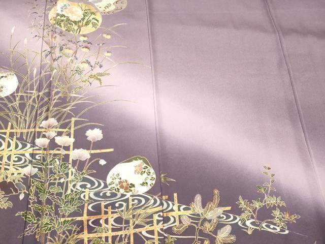 平和屋着物■豪華色留袖　流水草花文　暈し染め　金彩　正絹　逸品　未使用　CABN4571oy