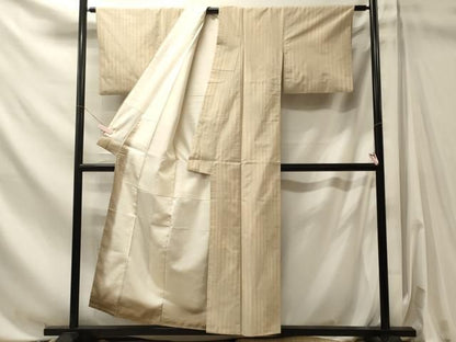 平和屋着物■上質な紬　縞　正絹　逸品　CABN4572oy
