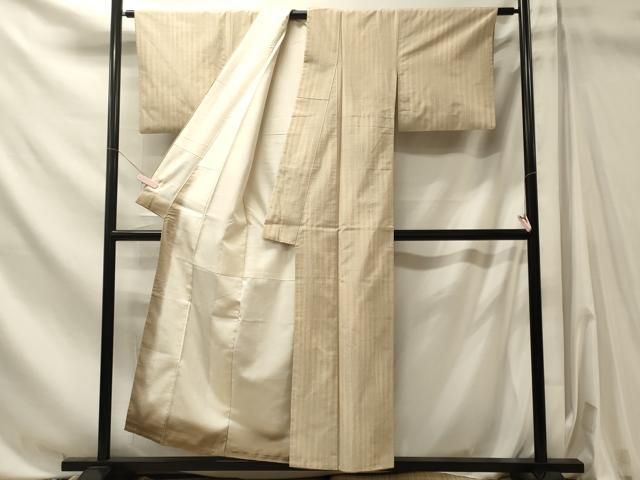 平和屋着物■上質な紬　縞　正絹　逸品　CABN4572oy