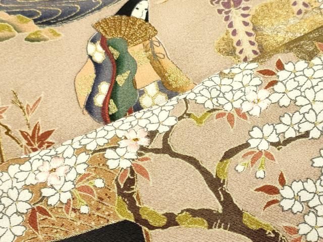 平和屋着物■豪華黒留袖　作家物　駒刺繍　源氏物語図文　金彩　やまと誂製　正絹　逸品　CABN4578oy