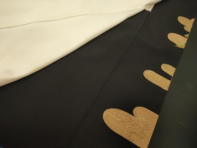 平和屋着物■豪華黒留袖　作家物　駒刺繍　源氏物語図文　金彩　やまと誂製　正絹　逸品　CABN4578oy