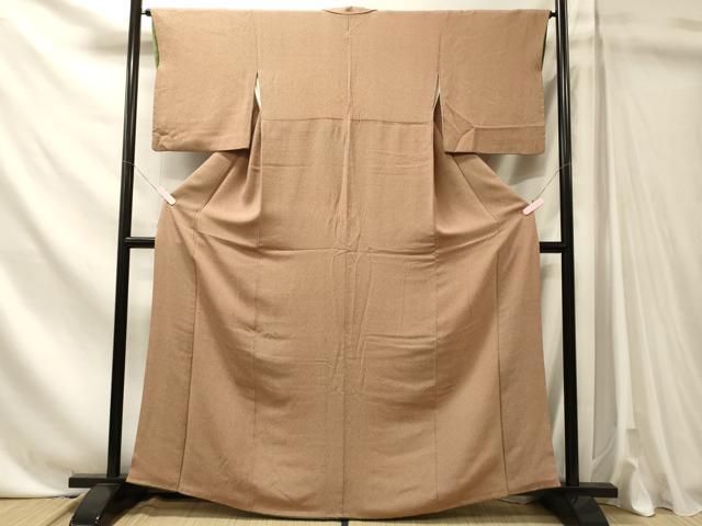 平和屋着物■江戸小紋　菱文　鬼しぼ縮緬　正絹　逸品　CABN4587oy