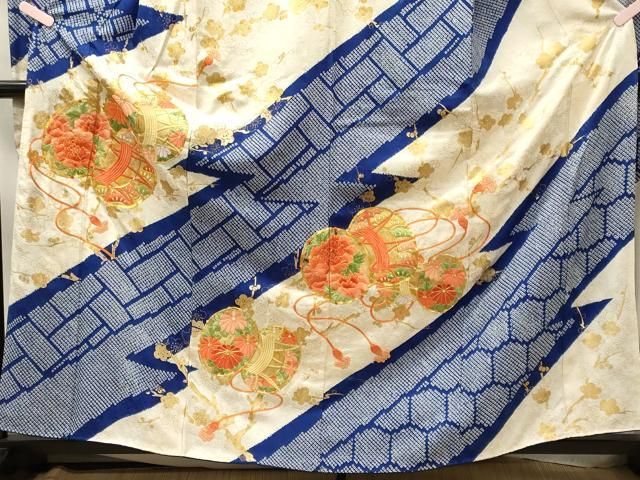 平和屋着物■豪華振袖　駒刺繍　絞り　鼓花文　金彩　正絹　逸品　CABN4596oy