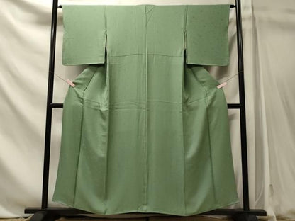 平和屋着物■上質な色無地　舞花地紋　柳茶色　正絹　逸品　CABN4601oy