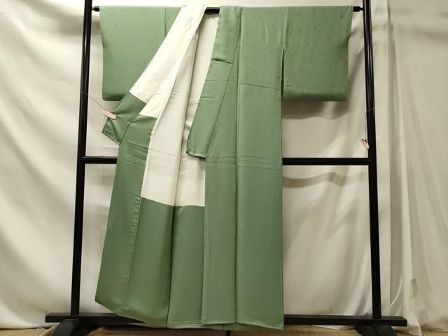 平和屋着物■上質な色無地　舞花地紋　柳茶色　正絹　逸品　CABN4601oy