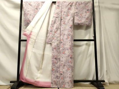 平和屋着物■上質な紬　花唐草文　正絹　逸品　CABN4605oy
