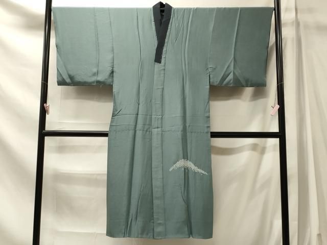 平和屋着物■男性　長襦袢　袷　手描き　絞り　枝梅文　正絹　逸品　CABN4612oy
