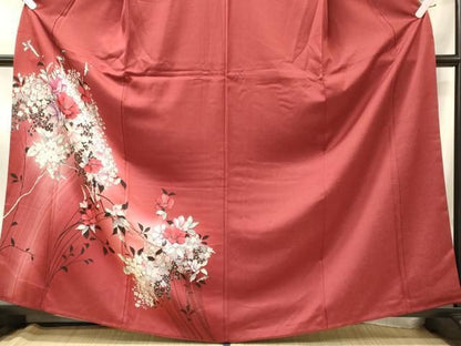平和屋着物■訪問着　草花文　暈し染め　銀彩　正絹　逸品　CABN4616oy