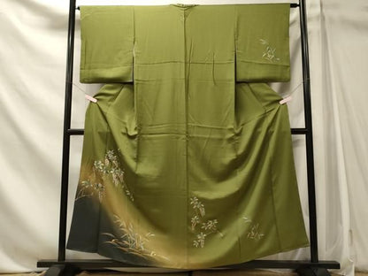 平和屋着物■訪問着　枝花文　暈し染め　金銀彩　正絹　逸品　CABN4619oy