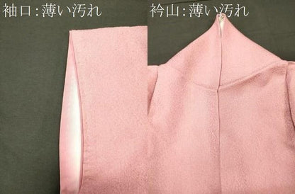 平和屋着物■訪問着　江戸小紋　刺繍　流線花文　万筋　紅梅色×虹色　金彩　正絹　逸品　CABN4627oy