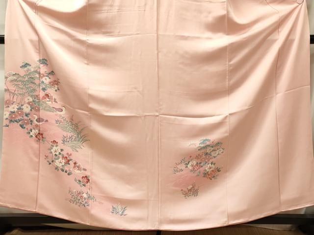 平和屋着物■訪問着　流水花鳥文　暈し染め　正絹　逸品　CABN4631oy