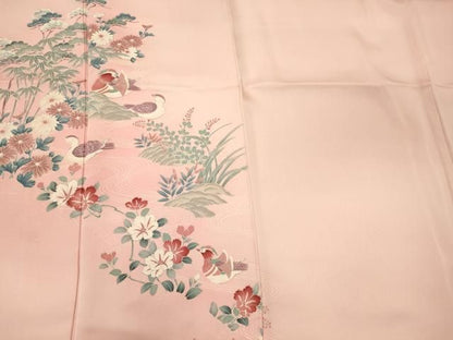 平和屋着物■訪問着　流水花鳥文　暈し染め　正絹　逸品　CABN4631oy