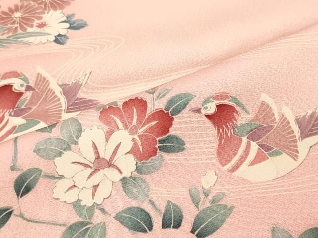 平和屋着物■訪問着　流水花鳥文　暈し染め　正絹　逸品　CABN4631oy
