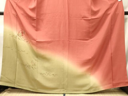 平和屋着物■訪問着　刺繍　花松葉文　暈し染め　ますいわ屋扱い　正絹　逸品　CABN4634oy