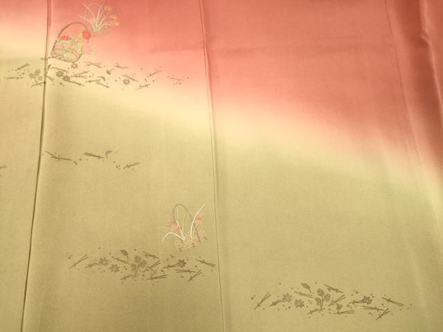 平和屋着物■訪問着　刺繍　花松葉文　暈し染め　ますいわ屋扱い　正絹　逸品　CABN4634oy