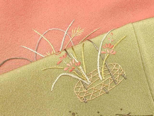 平和屋着物■訪問着　刺繍　花松葉文　暈し染め　ますいわ屋扱い　正絹　逸品　CABN4634oy