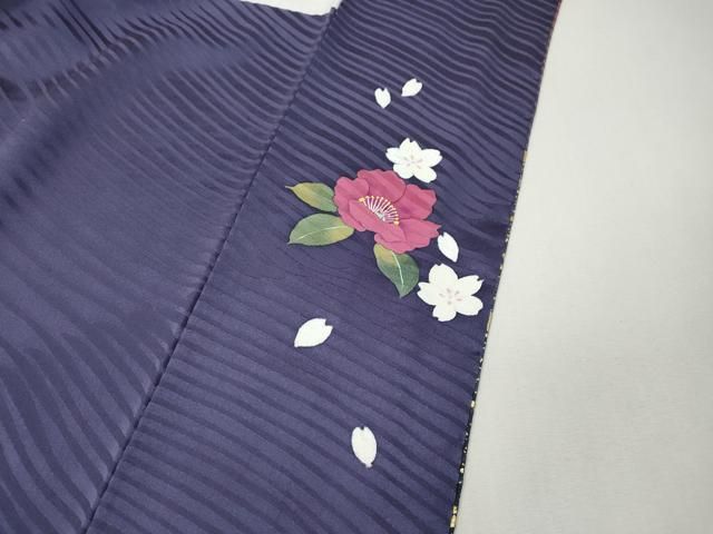 平和屋着物●二代目清次郎　手描き　訪問着　舞花文　暈し染め　金彩　正絹　逸品　CABN4831ut