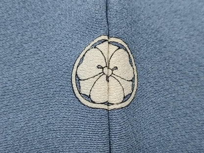 平和屋着物●上質な色無地　金泥染　琥珀　青藤色　反端付き　正絹　逸品　CABN4837ut