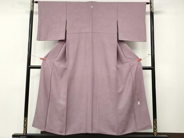 平和屋着物●本加賀友禅作家　押田正義監修　色無地　紗綾形地紋　紅藤色　正絹　逸品　CABN4838ut