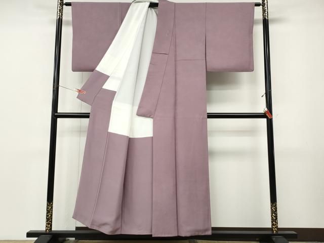 平和屋着物●本加賀友禅作家　押田正義監修　色無地　紗綾形地紋　紅藤色　正絹　逸品　CABN4838ut