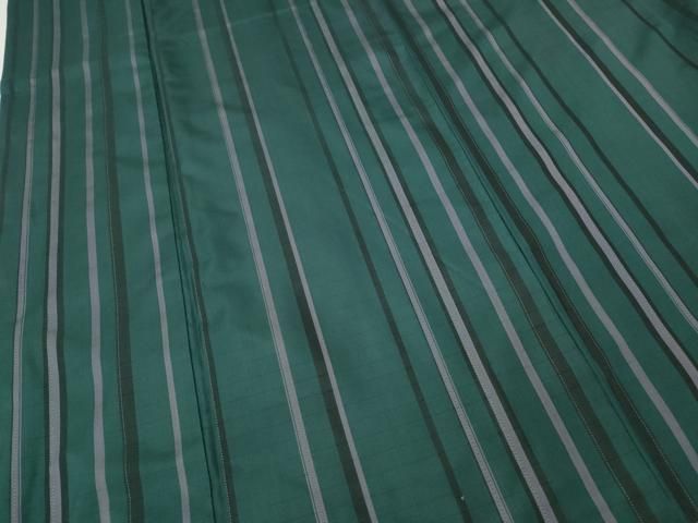 平和屋着物●本場縞大島紬　サンゴ染　縞　証紙付き　正絹　逸品　CABN4847ut