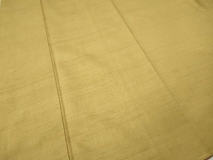 平和屋着物●結城紬　色無地　芥子色　松坂屋扱い　正絹　逸品　未使用　CABN4852ut