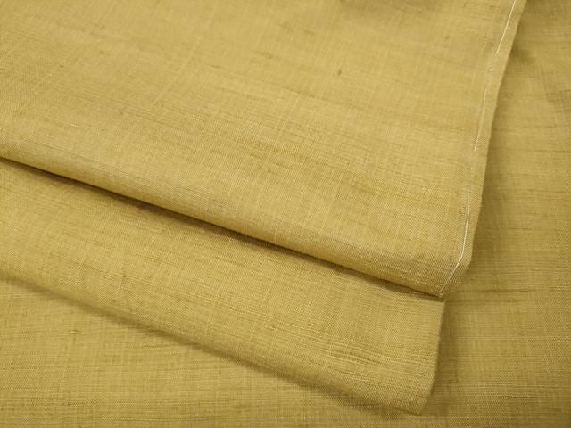 平和屋着物●結城紬　色無地　芥子色　松坂屋扱い　正絹　逸品　未使用　CABN4852ut