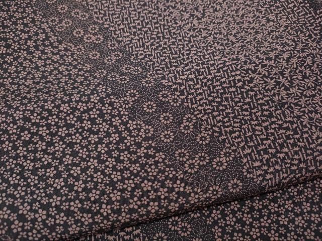 平和屋着物●江戸小紋　斜線草花文　正絹　逸品　CABN4869ut