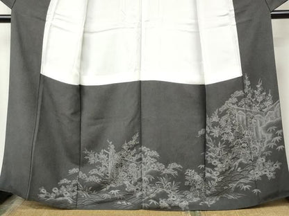 平和屋着物●江戸小紋　鮫小紋柄　黒地　正絹　逸品　CABN4870ut