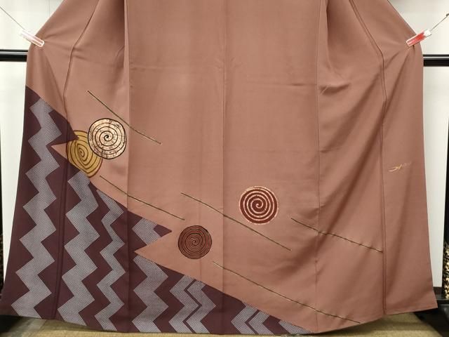 平和屋着物●訪問着　作家物　渦巻き　金彩　正絹　逸品　CABN4872ut